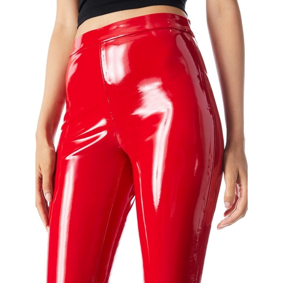 Alice + Olivia Maddox Red Vegan Leather Legging Pant - Picture 5 of 15